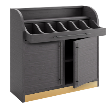LEA | Besteckschrank | B:H 110 x 105 cm | Wenge | 2xTür + 2xBöden | Soft-Close