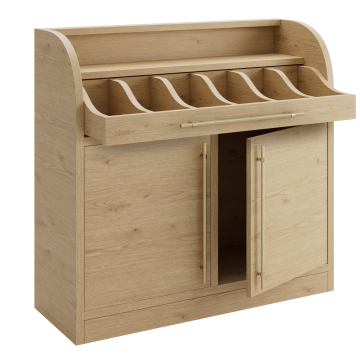 LEA | Vaisselier | H: 110 x 105 cm | Chêne | 2 portes | Fermeture douce