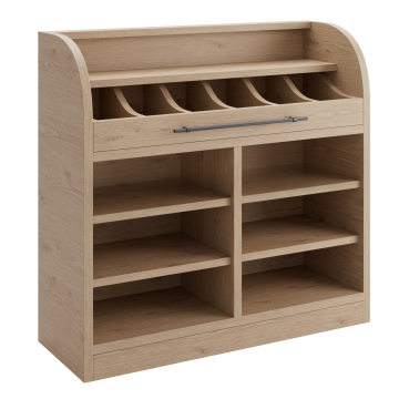 LEA | Armoire à couverts | H: 110 x 105 cm | Chêne | 4xétagères