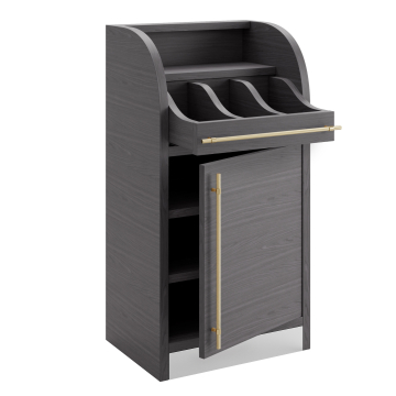 LEA | Besteckschrank | B:H 55 x 105 cm | Wenge | 1xTür + 2xBöden | Soft-Close