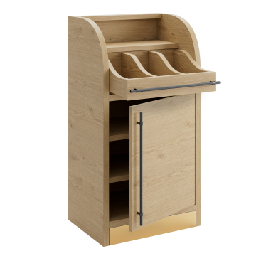 LEA | Vetrina per posate | H: 55 x 105 cm | Rovere | 1 porta + 2 ripiani | Chiusura ammortizzata