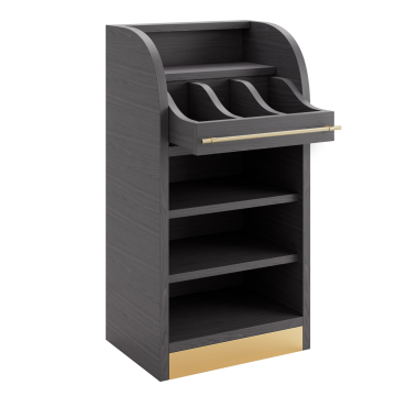 LEA | Armoire à couverts | H: 55 x 105 cm | Wengé | 2 niveaux | Fermeture douce
