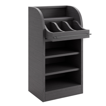 LEA | Vitrine à couverts | H: 55 x 105 cm | Wenge | 2 niveaux | Soft-Close