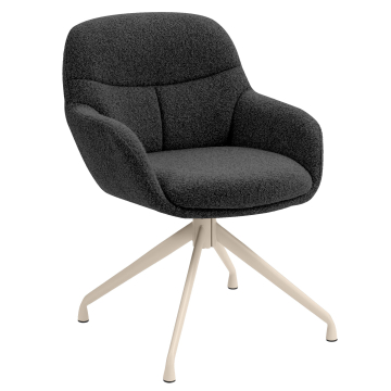 LEANO | Hotel Chair | Teddy Fabric | Dark Green | Swivel Base