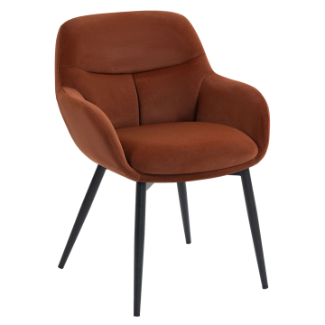 LEANO | Hotel Stuhl | Samt | Rot Bronze