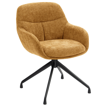 LEANO | Hotellstol | Tyg/Textil | Honungsbrun | Vridbar bas