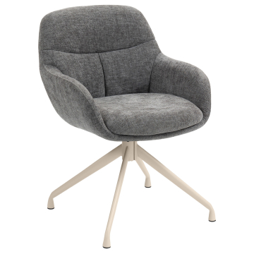 LEANO | Sedia da hotel | Tessuto/Tessuto | Grigio | Base girevole