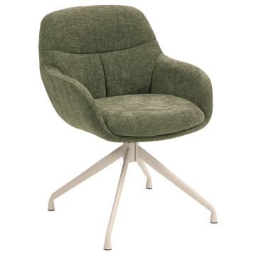 LEANO | Sedia da hotel | Tessuto/Tessuto | Verde | Base girevole