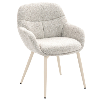 LEANO | Hotel Stuhl | Teddystoff | Creme
