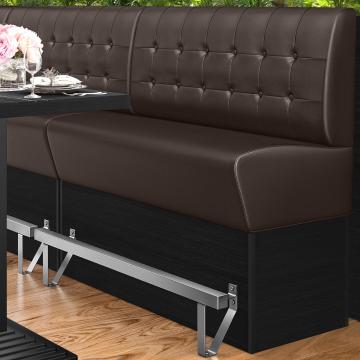 DENVER | Hög restaurangsoffa | B:H 100 x 133 cm | Brun | Chesterfield-knapp | Läder