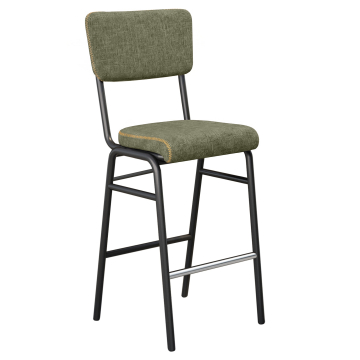 Lena | Retro Bar Stool | Green | Textile/Fabric
