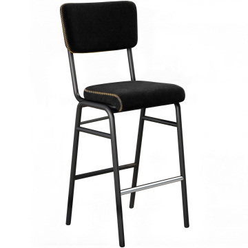 Lena Barhocker | Retro Barhocker | Schwarz | Samt