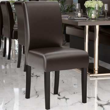 LEO BIG | Krzesło bistro | Ciemnobrązowy | Skóra