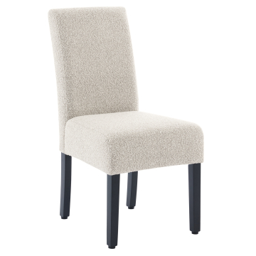 LEO BIG | Sedia da bistrot | Crema | Tessuto Teddy