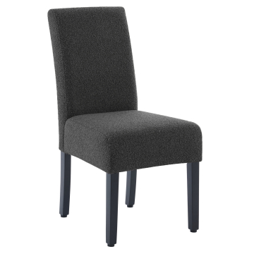 LEO BIG | Sedia da bistrot | Grigio scuro | Tessuto teddy