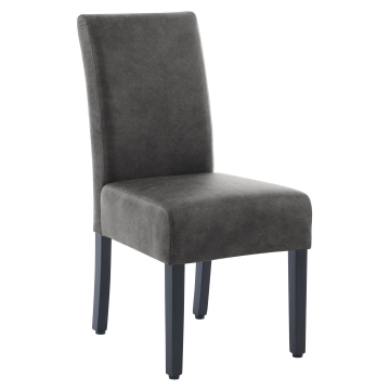 LEO BIG | Sedia da bistrot | Nero | Pelle