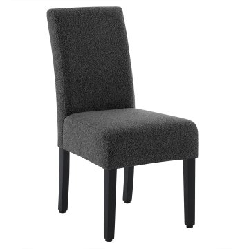 LEO BIG | Chaise de bistrot | Gris foncé | Tissu teddy