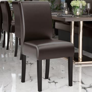 LEO BIG | Bistrostuhl | Dunkelbraun | Leder