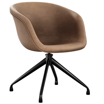 Lewis | Chaise à coque | Brun | Cuir | Pied tournant