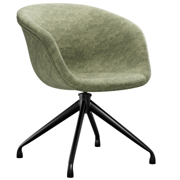 Lewis | Chaise à coque | Vert | Tissu/Textile | Pied pivotant