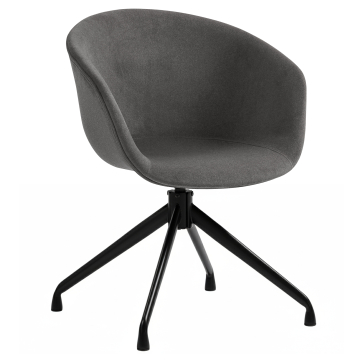Lewis | Fauteuil coquillage | Gris | Velours | Pied pivotant