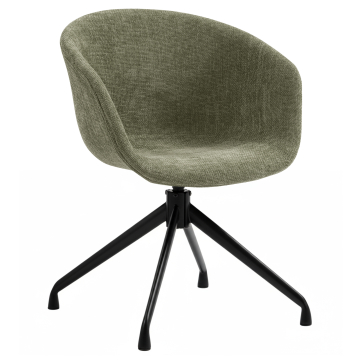 Lewis | Sedia a conchiglia | Verde | Tessuto/Tessuto | Base girevole