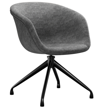 Lewis | Skålstol | Grå | Stof/Textil | Drejebase