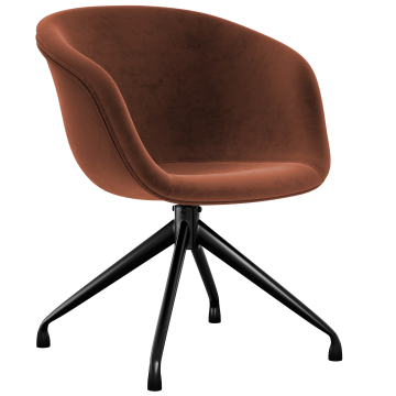 Lewis | Skålstol | Rød Bronze | Velour | Drejefod