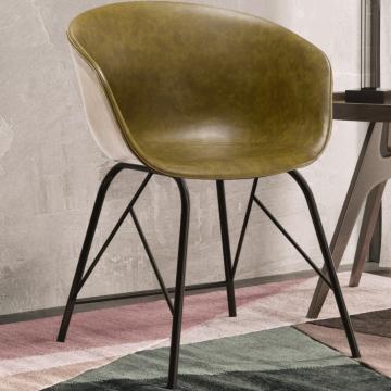 LEWIS | Designer Stoel | Groen | Leer