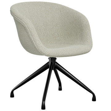 Lewis | Skålstol | Beige | Teddystoff | Dreibent
