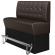 DENVER | Hög restaurangsoffa | B:H 140 x 133 cm | Brun | Chesterfield-knapp | Läder