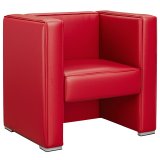 LINO | Fauteuil Club | Rouge | Cuir