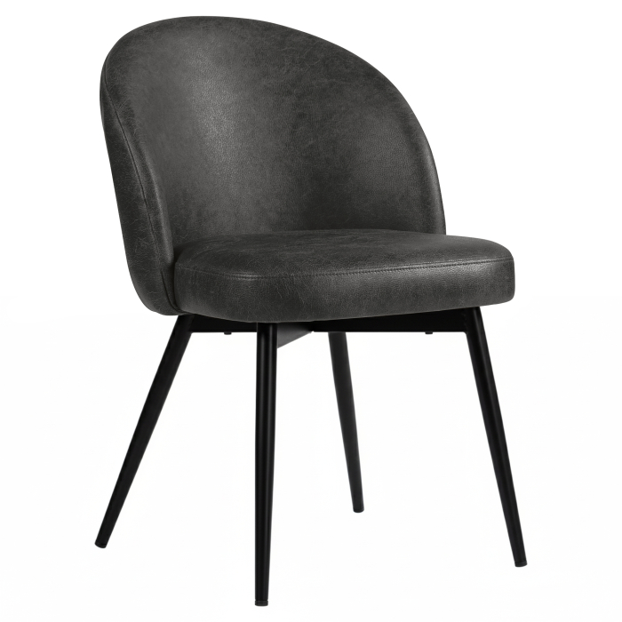 Lily | Hotel Stuhl | Schwarz | Leder