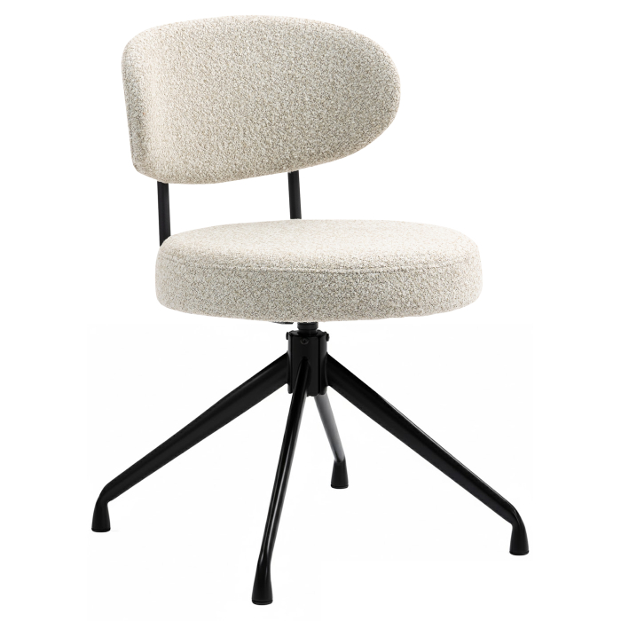 Lina | Silla de hotel | Beige | Tela Teddy | Base giratoria