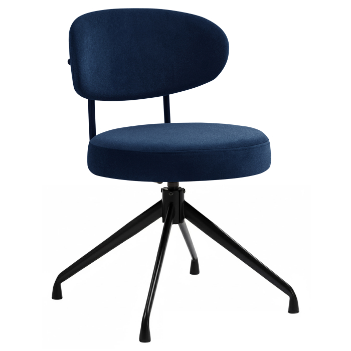 Lina | Hotelstoel | Blauw | Fluweel | Draaivoet