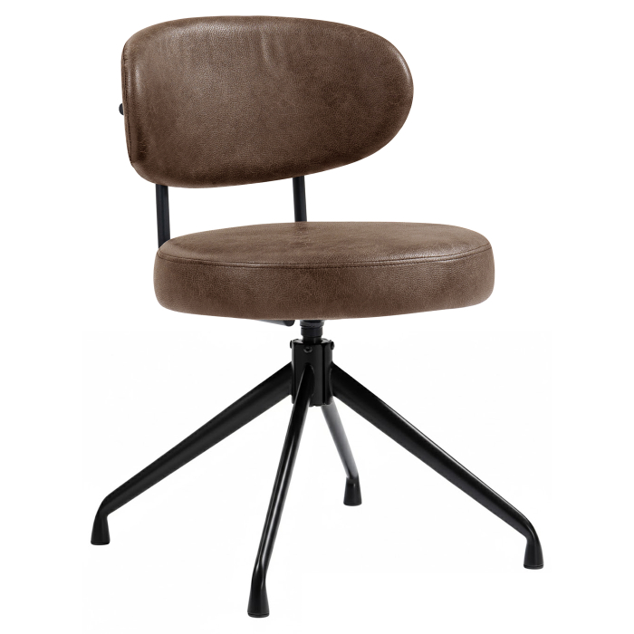 Lina | Hotellstol | Brun | Skinn | Svingbar base