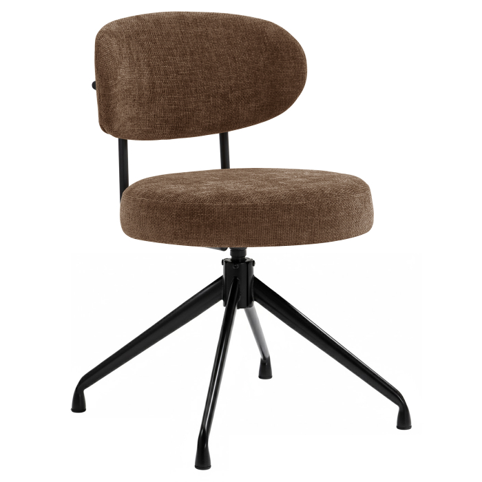 Lina | Silla de hotel | Marrón | Tela/Textil | Base giratoria