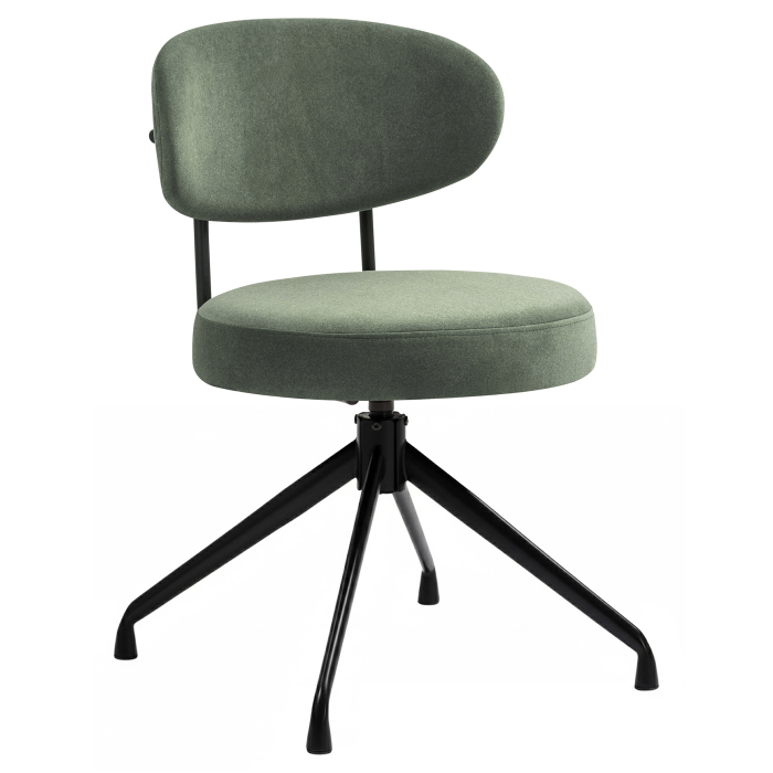 Lina | Sedia da hotel | Verde | Velluto | Base girevole