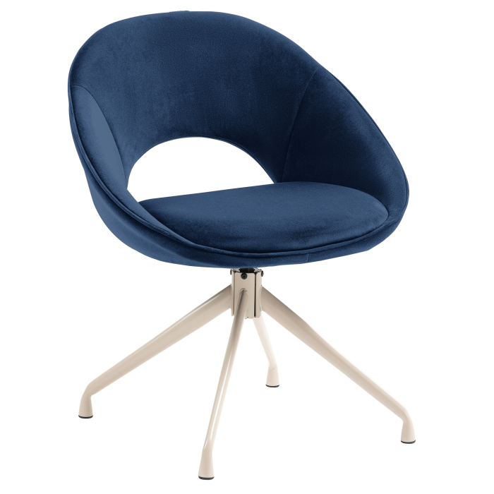 LIAM | Hotel Stuhl | Samt | Blau | Drehfuß