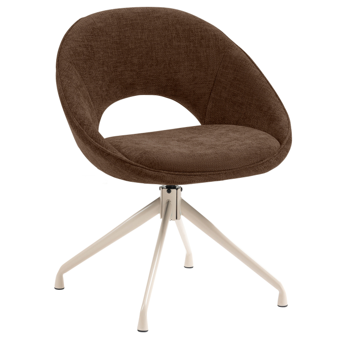 LIAM | Hotel Stuhl | Stoff/Textil | Braun | Drehfuß