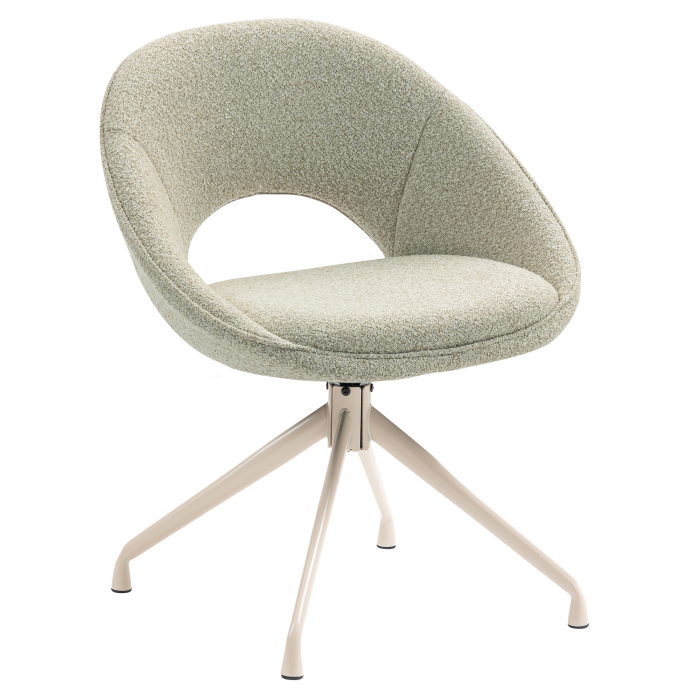 LIAM | Hotel Stuhl | Teddystoff | Beige | Drehfuß