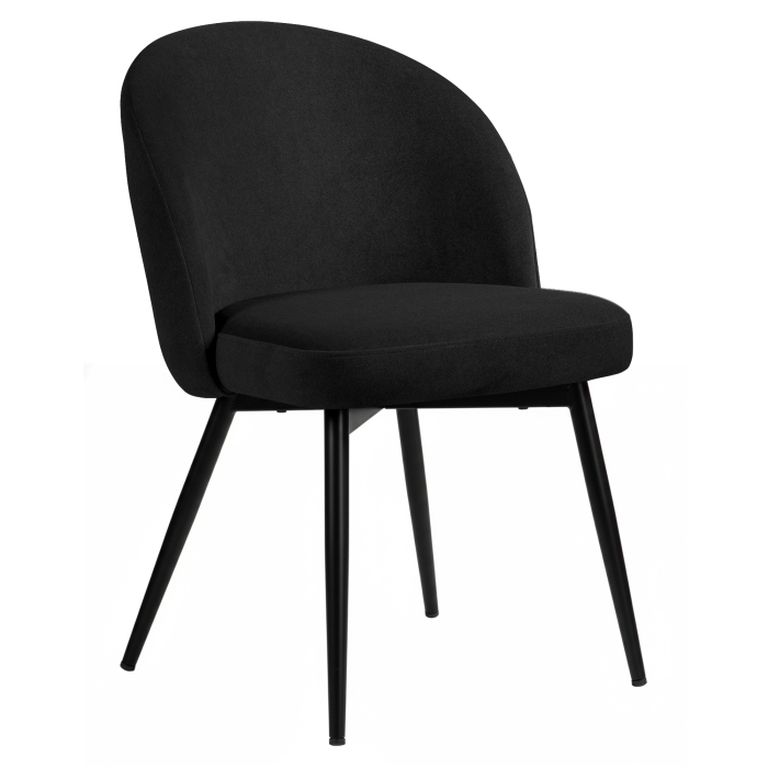 Lily | Fauteuil d'hôtel | Noir | Velours | Structure noire