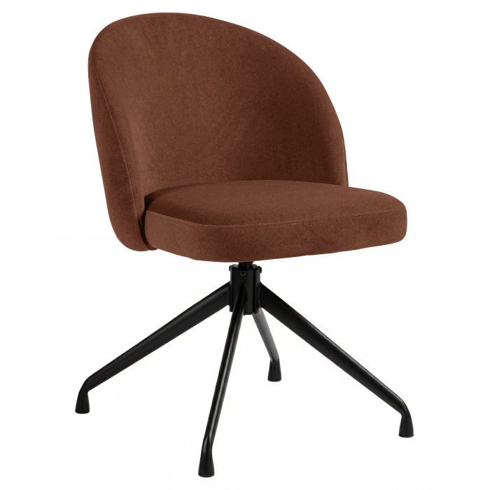 Lily | Hotelstol | Rød bronze | Fløjl | Drejebase
