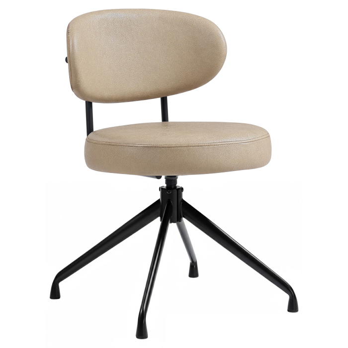 Lina | Hotel Stuhl | Beige | Leder | Drehfuß