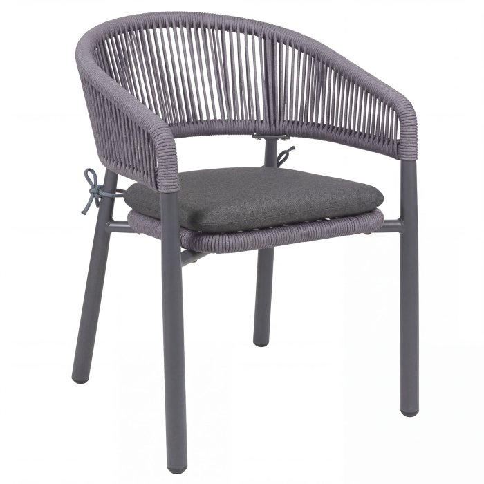 LISA | Bistro Terrace Chair | + Seat Cushion | Gray