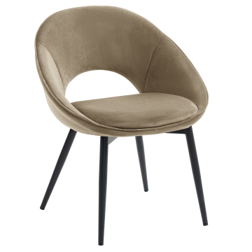 LIAM | Fauteuil d'hôtel | Velours | Taupe