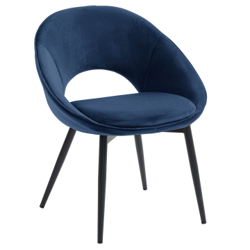 LIAM | Hotel Chair | Velvet | Blue