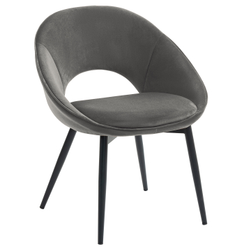 LIAM | Hotel Chair | Velvet | Grey