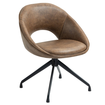 LIAM | Hotel Stuhl | Leder | Braun | Drehfuß