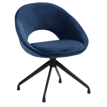 LIAM | Hotel Stuhl | Samt | Blau | Drehfuß